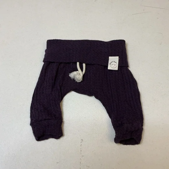 Handmade 2 Sweet Cheeks Waffle Knit Set 0-3M Purple Lounge Outfit - Picture 7 of 11